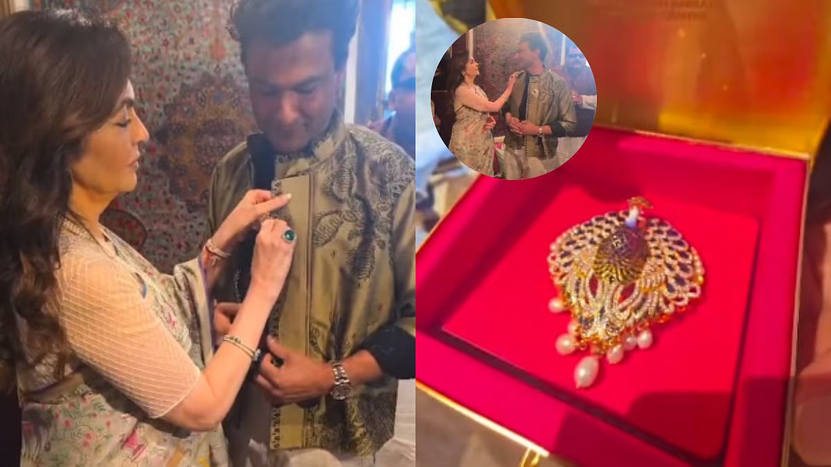 Nita Ambani Gifts Vikas Khanna Regal Peacock Brooch At TIME100 Gala In New York