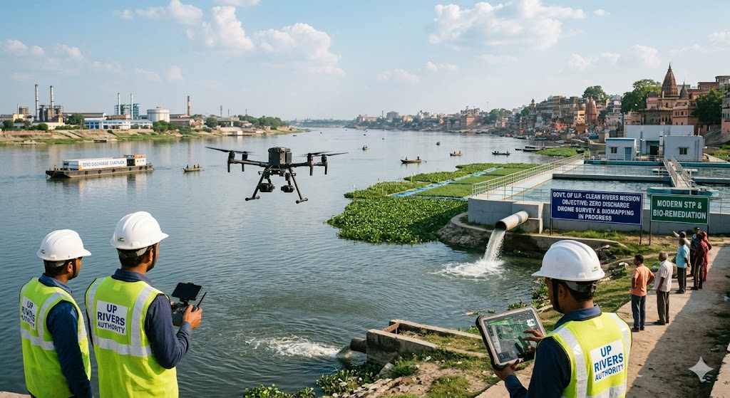 U.P. Initiates Drone Surveys for Zero River Discharge Goal