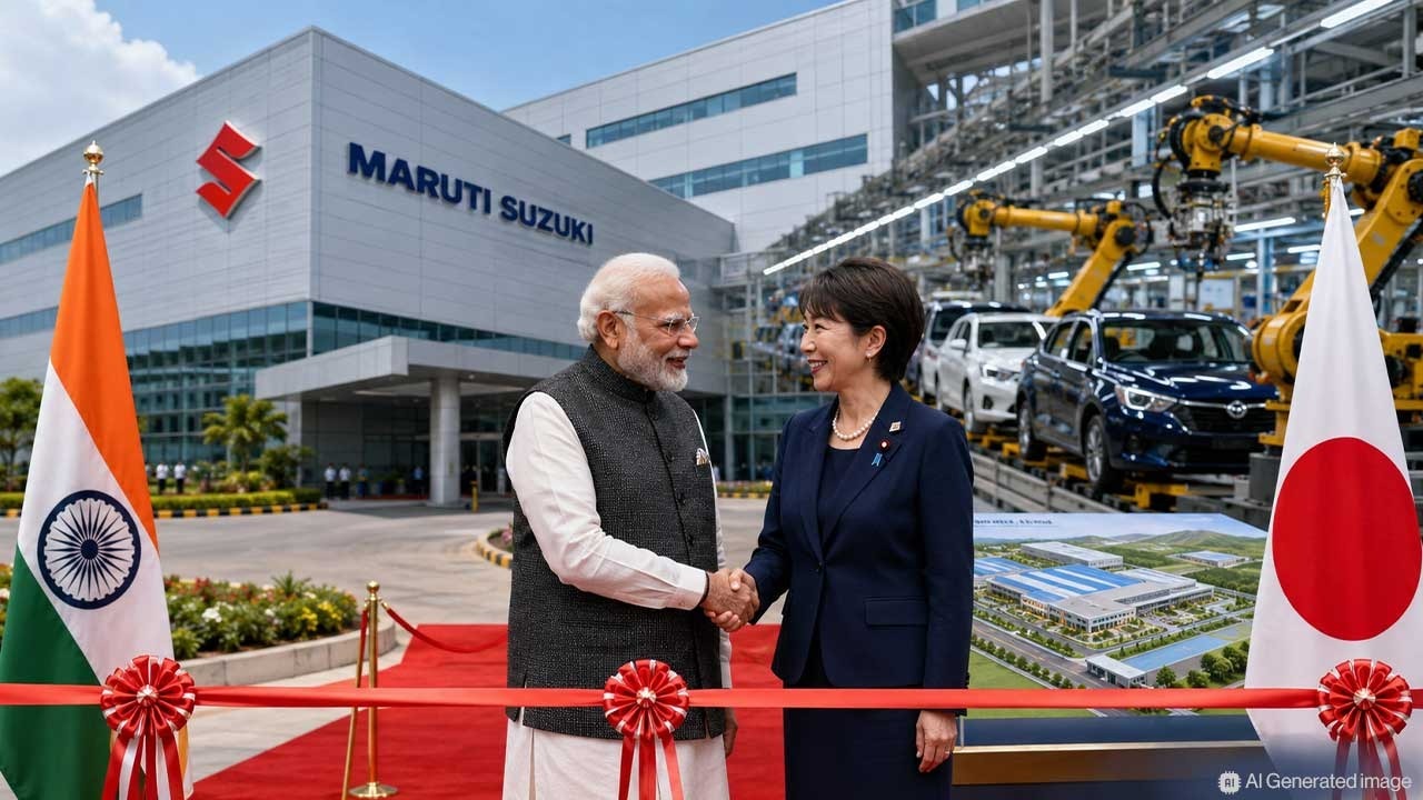 PM Modi, Japanese PM Inaugurate Maruti Suzuki’s Kharkhoda Mega Plant
