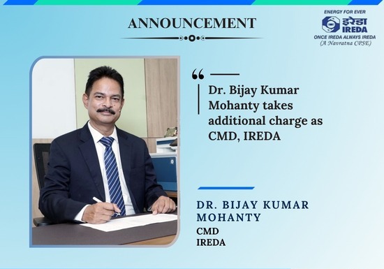Bijay Kumar Mohanty Assumes Additional Charge as CMD of IREDA