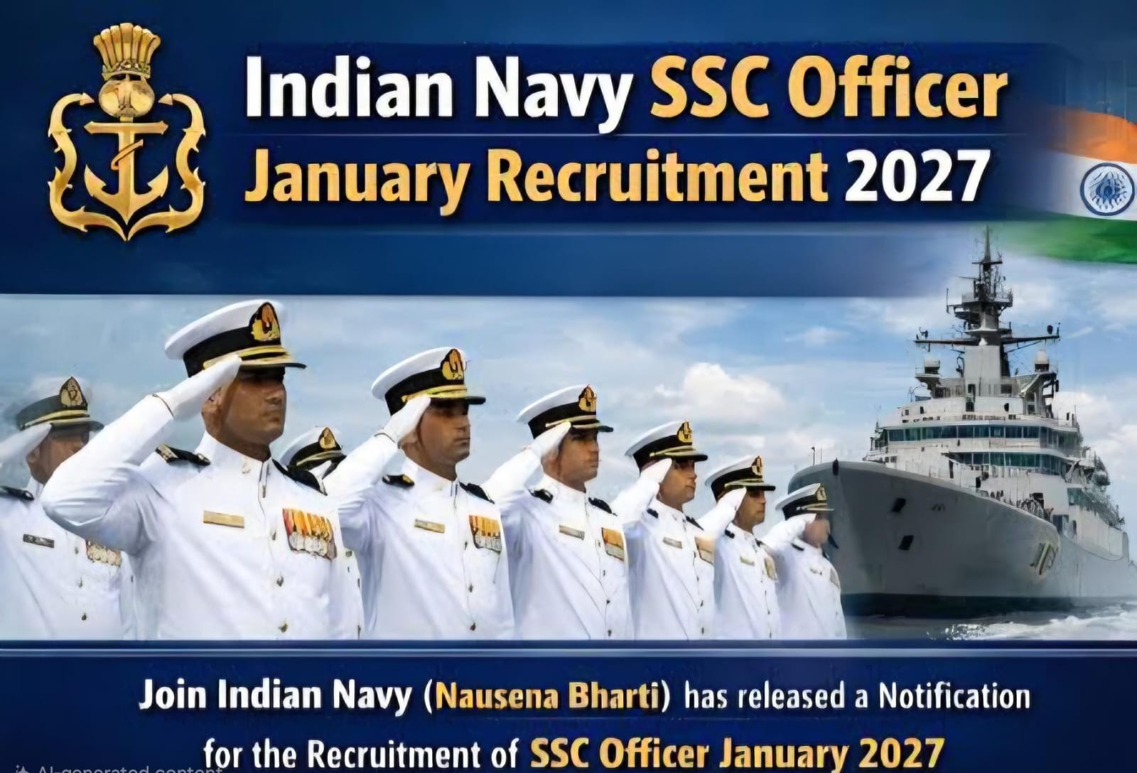 Sailing Into Opportunity: Indian Navy Opens SSC Officer Recruitment For 2027 Course