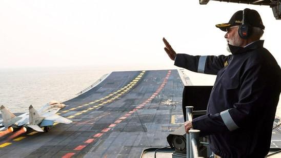 Decked for Diwali: PM Modi Lights Up INS Vikrant, India’s Pride at Sea