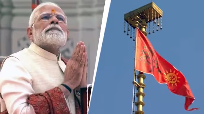PM Modi Hoists Saffron Flag At Ayodhya Ram Temple, Marking Completion Of Construction