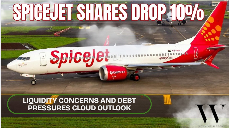 SpiceJet Faces Market Turbulence, Shares Down 10% Amid Debt Pressures