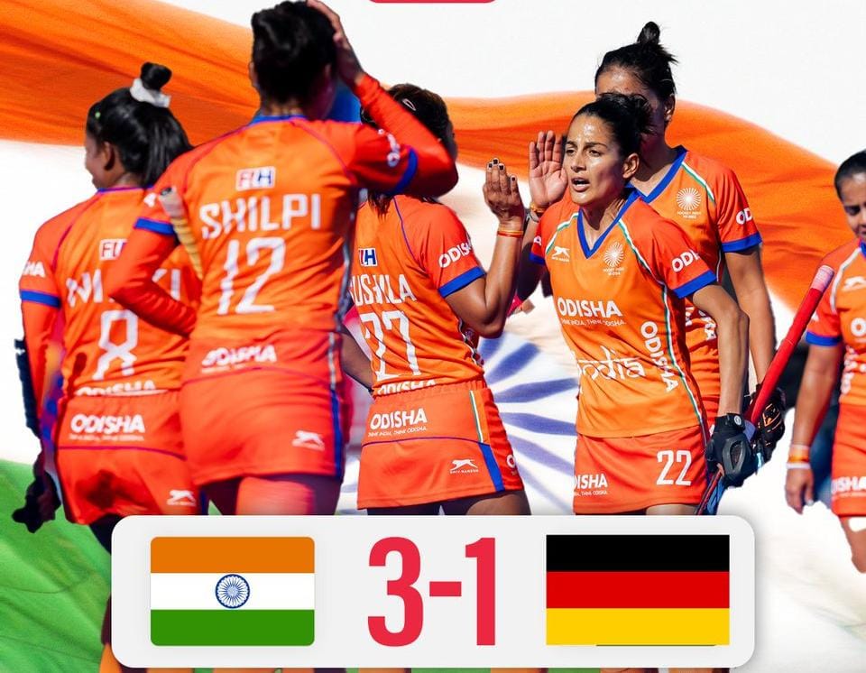 Indian Women's Hockey Team Beats Germany 3-1 to Claim Fifth Spot