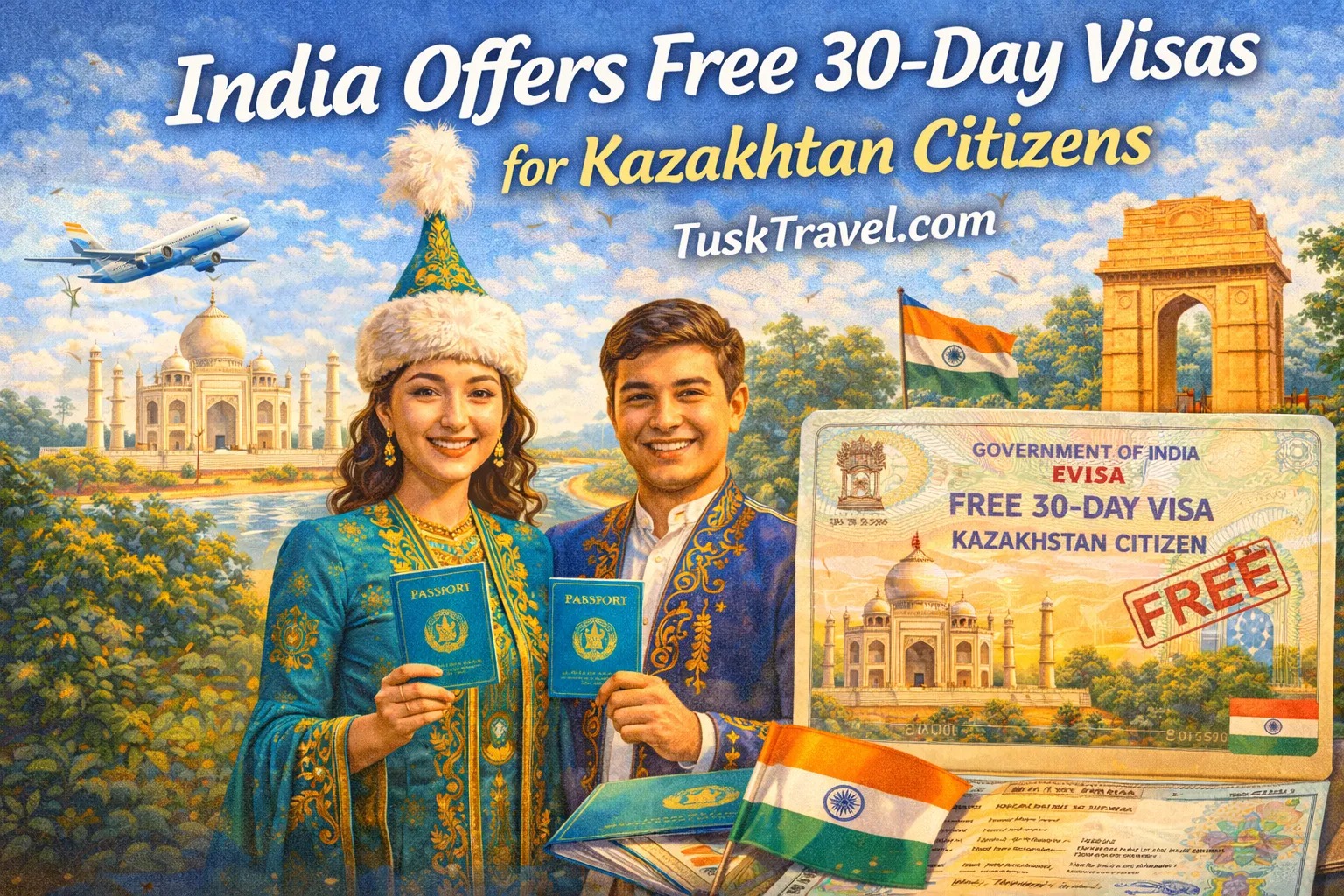 New Visa Initiative Offers 30-Day Free Entry for Kazakhstan Nationals Visiting India for Tourism or Medical Purposes