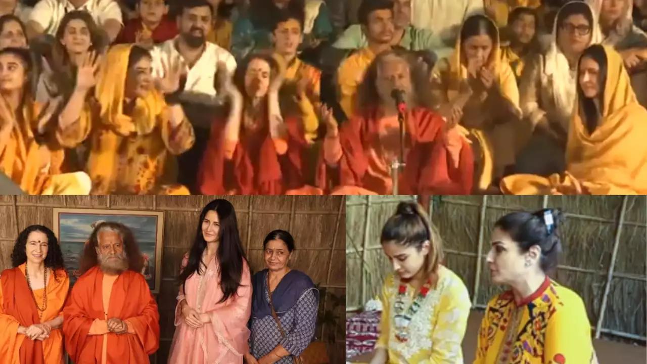 From Om to OMG—Raveena, Rasha & Katrina’s Star-Studded Moment at Maha Kumbh’s Ganga Aarti