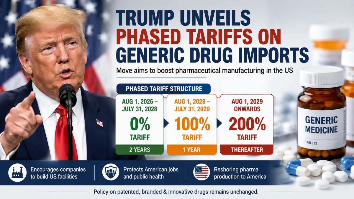 Trump Generic Drug Tariff Plan Targets Imports With 200% Escalation