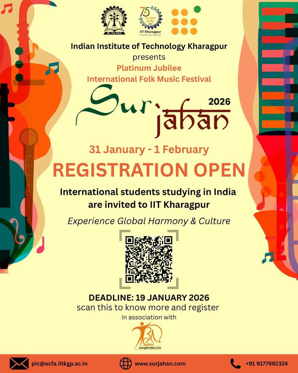 IIT Kharagpur Strikes a Global Chord: Sur Jahan Folk Music Festival to Mark Its Platinum Jubilee