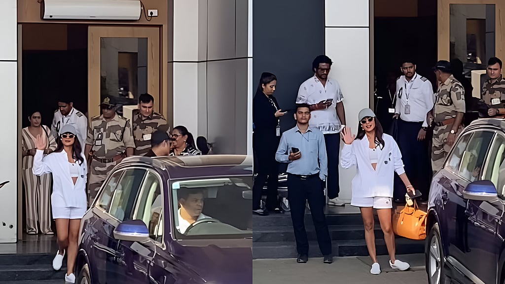 Priyanka Chopra Dazzles in White at Mumbai Airport for Brother's Wedding