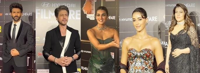 From Garba Beats to Black Lady Feats: Ananya Panday and Kartik Aaryan Shine at SRK-Hosted Filmfare Awards