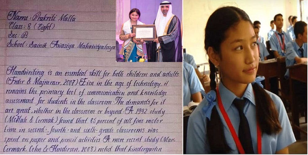 Penmanship Perfection: How Nepal’s Prakriti Malla Became the Global Queen of Handwriting