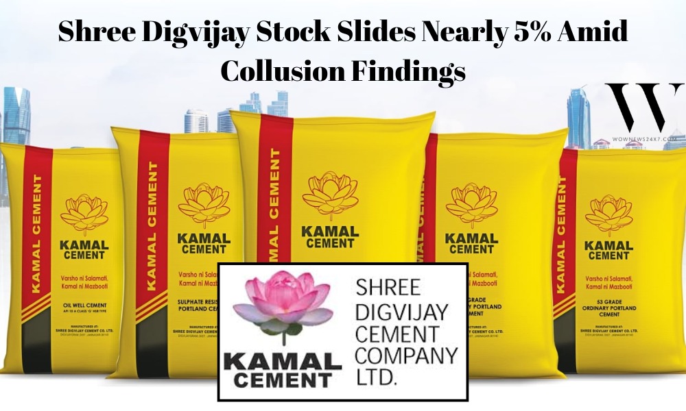Shree Digvijay Cement Shares Slide Nearly 5% After Antitrust Probe Finds Bid-Rigging Evidence
