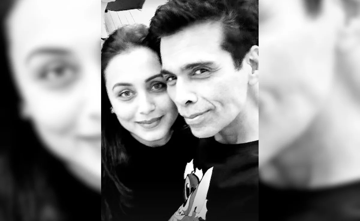 Bollywood Besties Karan Johar and Rani Mukerji Stun in Monochrome Selfie