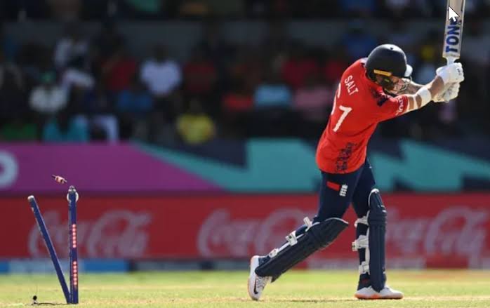 Phil Salt Clean Bowled by Omarzai as England Chase 326