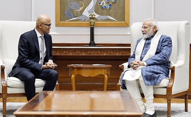 PM Narendra Modi and Microsoft CEO Satya Nadella Discuss AI-Driven Tech Expansion in India