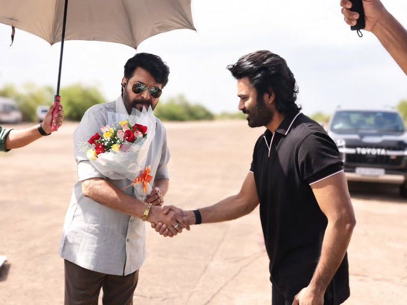Dhanush and ‘Om’ Crew Cut Cake to Celebrate Mammootty’s Padma Bhushan