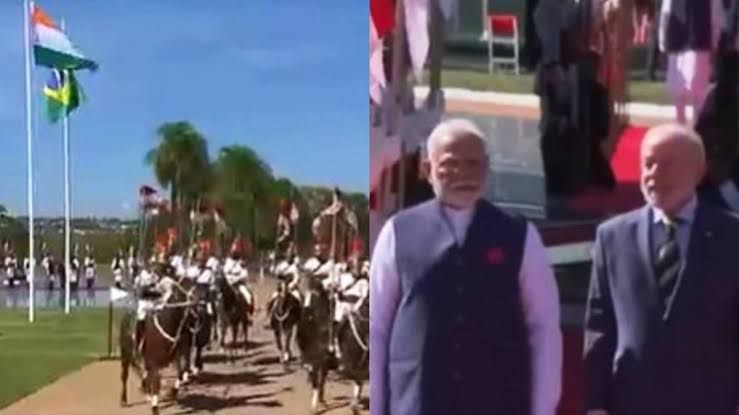 Galloping Grandeur: PM Modi Receives Historic 114-Horse Welcome at Brazil’s Alvorada Palace