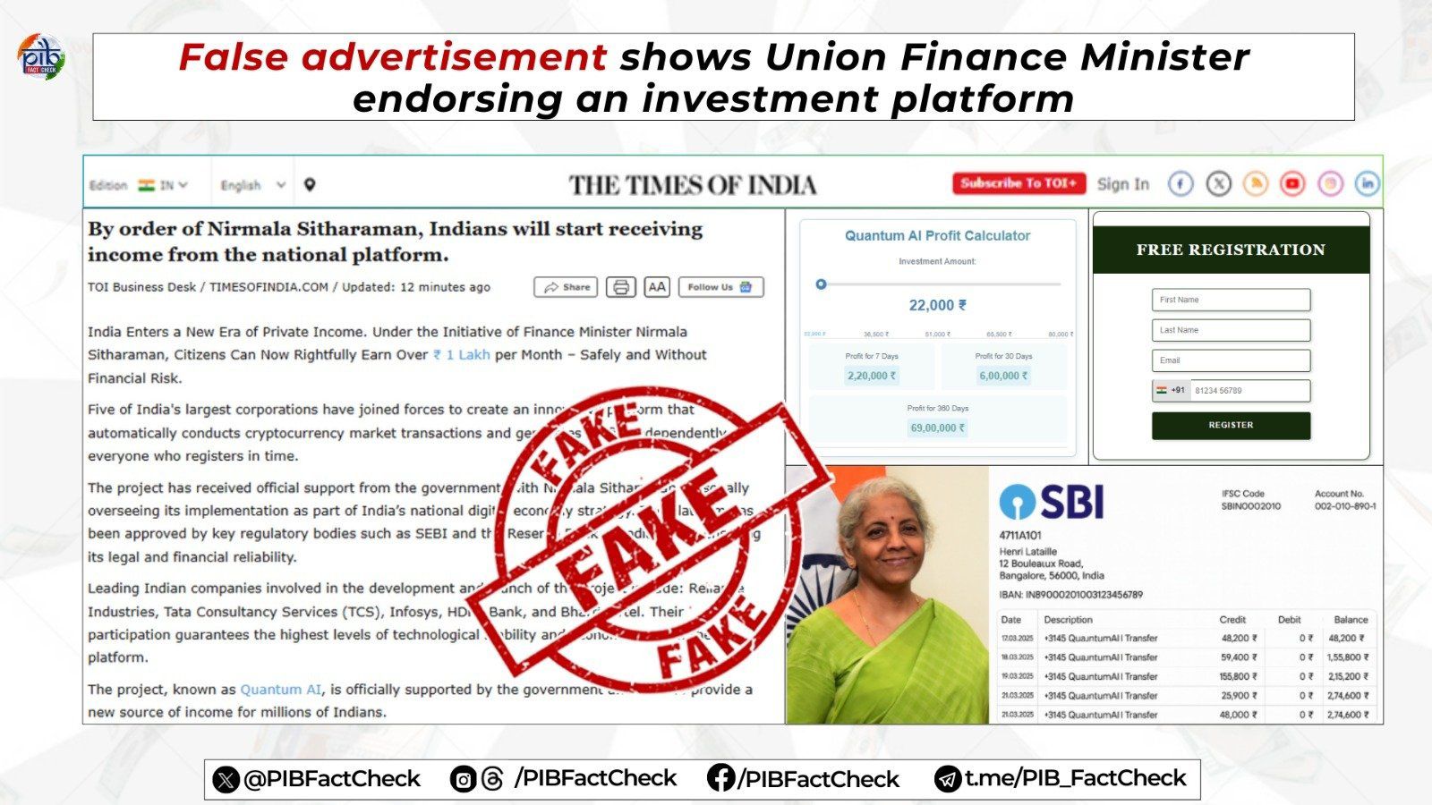 Fact Check Alert: Finance Minister Has Not Endorsed Any Scheme Promising Rs 60,000 in 24 Hours
