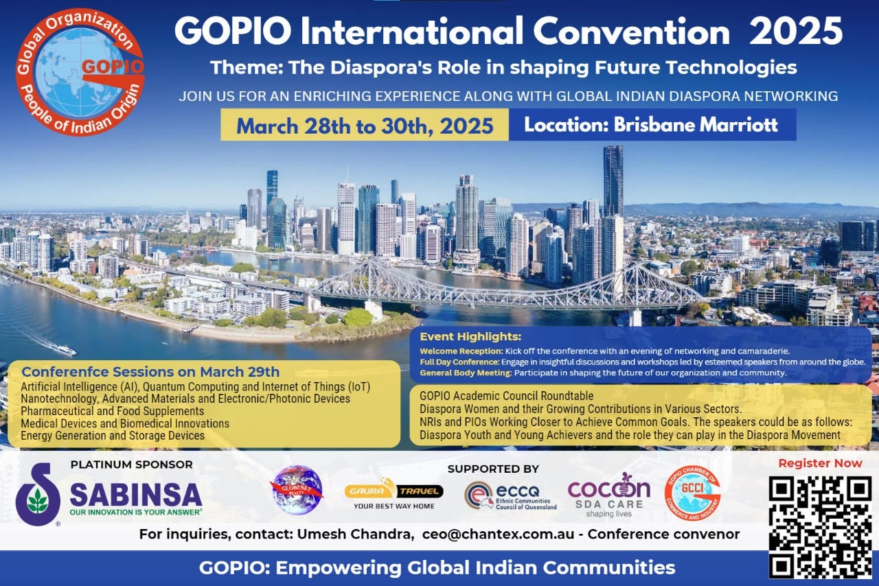 Global Indian Diaspora Convention to Spark Brisbane This March