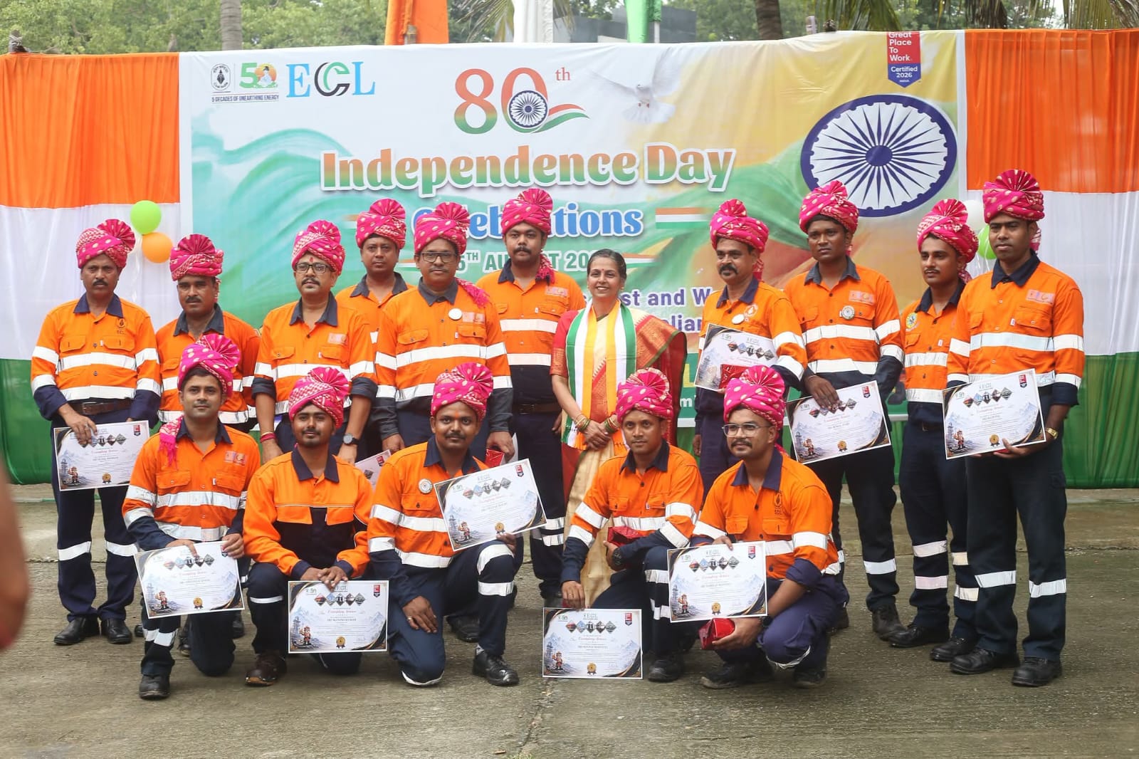 Eastern Coalfields Limited Marks 80th Independence Day in Sanctoria Headquarters