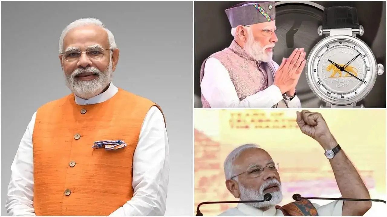 PM Modi Wears ₹55,000 Jaipur Watch Featuring Rare 1947 One-Rupee Coin on Dial, Showcasing Indian Heritage