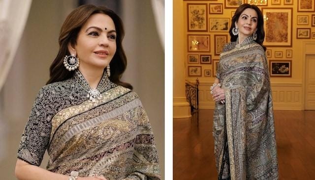 Nita Ambani dazzles in the 1,900-hour masterpiece at Trump's dinner.