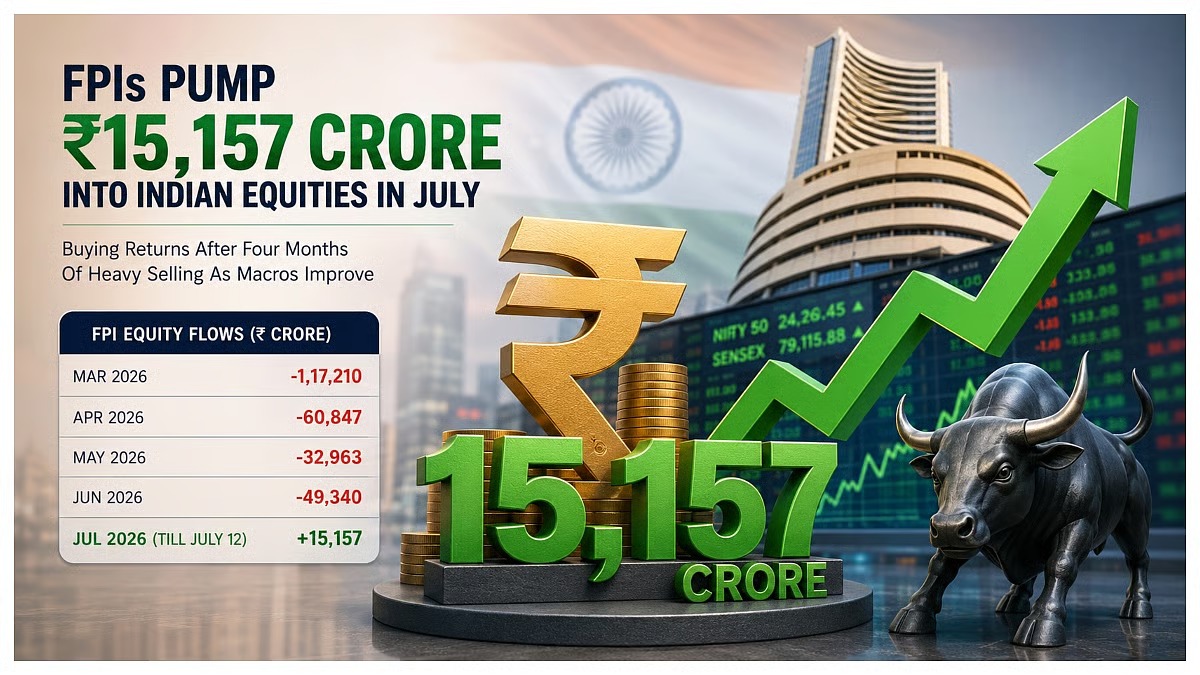 FPIs Return to Indian Equities with ₹15,157 Crore Inflow in July
