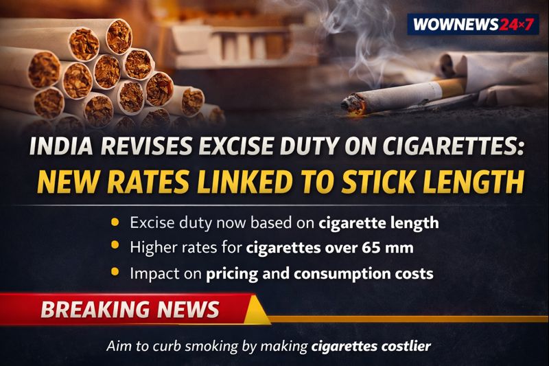 India Revises Excise Duty on Cigarettes: New Rates Linked to Stick Length