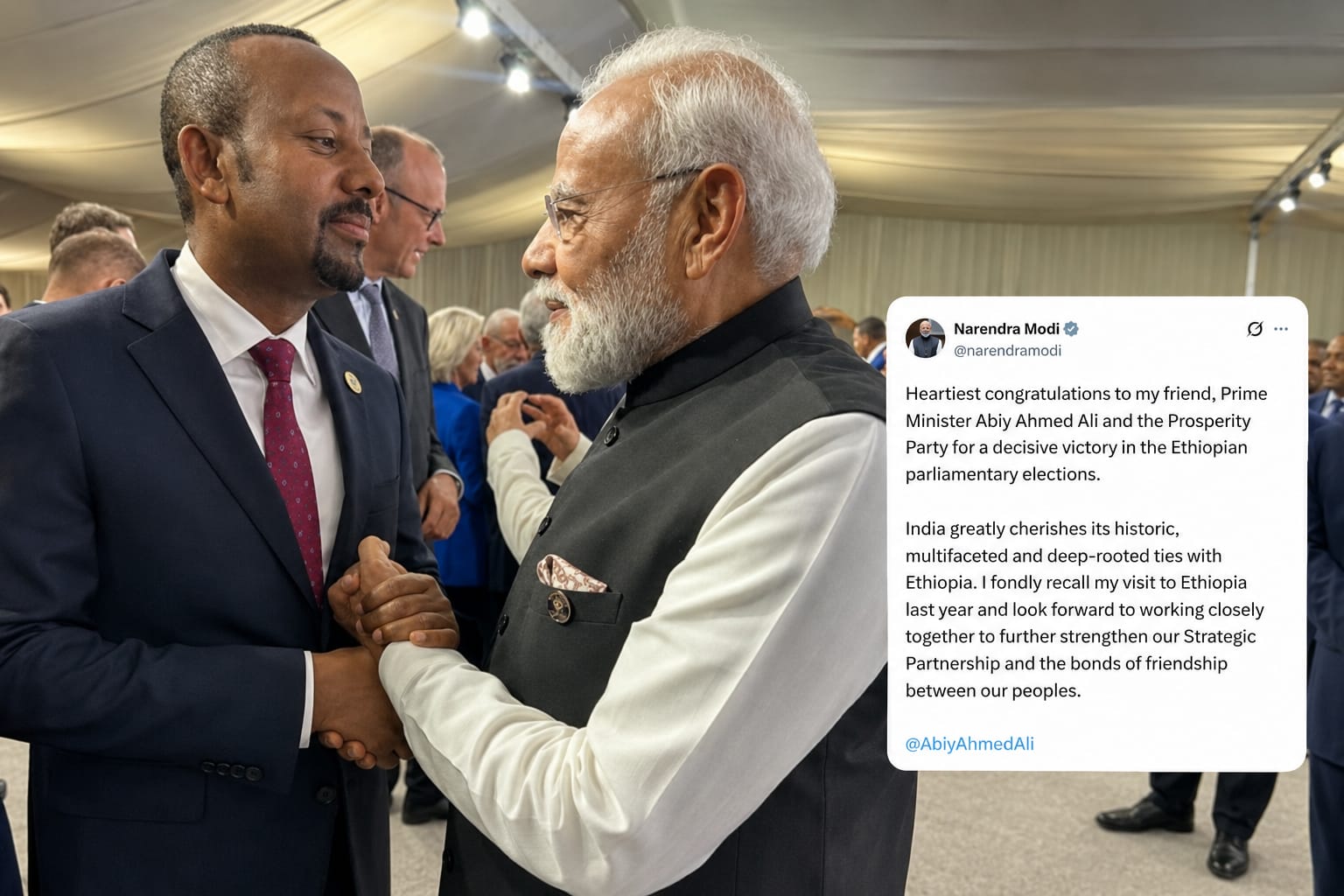 PM Modi Congratulates Ethiopian PM Abiy Ahmed on Election Win