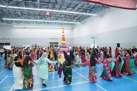 Floral Pride Abroad: Indian Expats in UAE Celebrate Bathukamma with Towering Tribute and Traditional Festivities