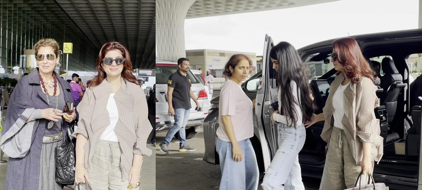 Three Generations Dimple Kapadia, Twinkle Khanna, Nitara Serve Fashion Goals at Airport