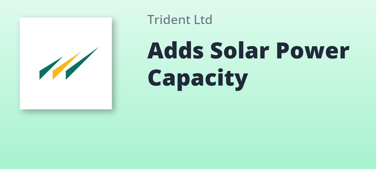 Trident Powers Ahead With Solar Expansion At Budhni