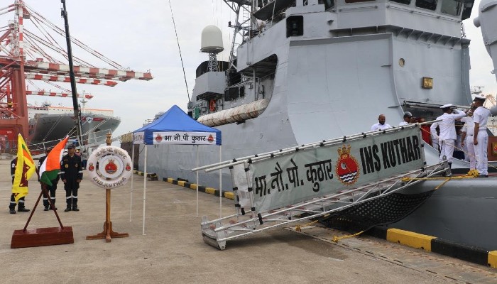 India and Sri Lanka Strengthen Maritime Ties as INS Kuthar Docks in Colombo