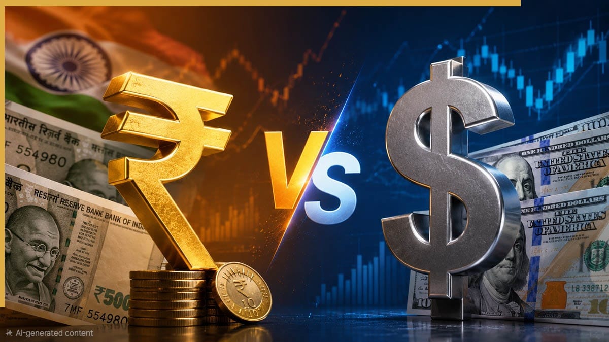RBI Dollar Sales Limit Indian Rupee Losses Near 95.27 Per Dollar
