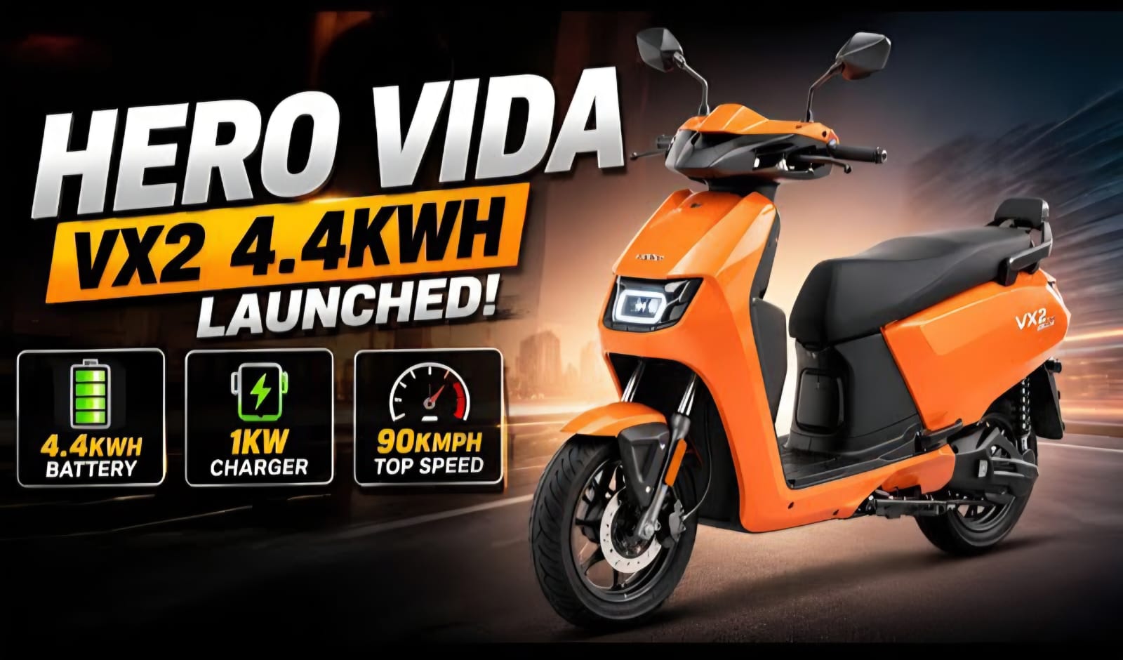 Hero Vida VX2 Plus 4.4kWh Launched at Rs 1.44 Lakh