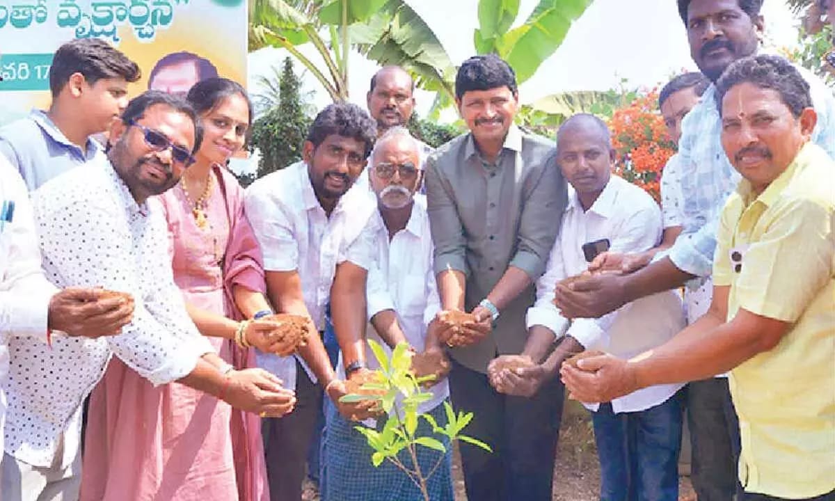 1,000 Saplings Planted to Honor KCR's Birthday in 'Vriksharchana' Event