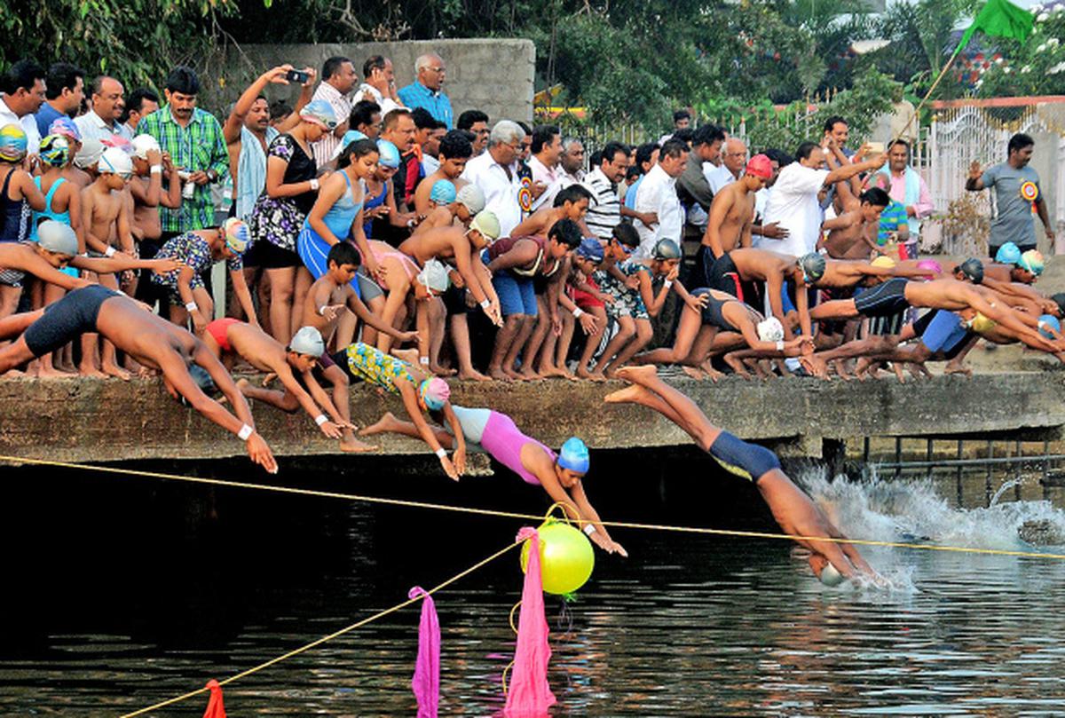 Hundreds Brave Currents in Thrilling Krishna River Swimming Competition