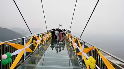 India’s Longest Glass Skywalk Bridge Opens in Vizag, Offering Thrilling Views from Kailasagiri Hill