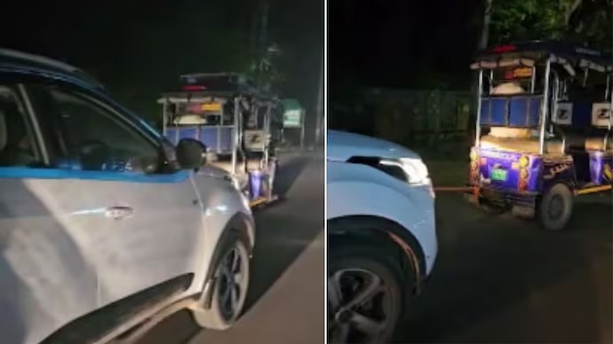 Tiny Titan: How a Rs 1.5 Lakh E-Rickshaw Pulled a Rs 15 Lakh Electric Car to Safety in Alwar