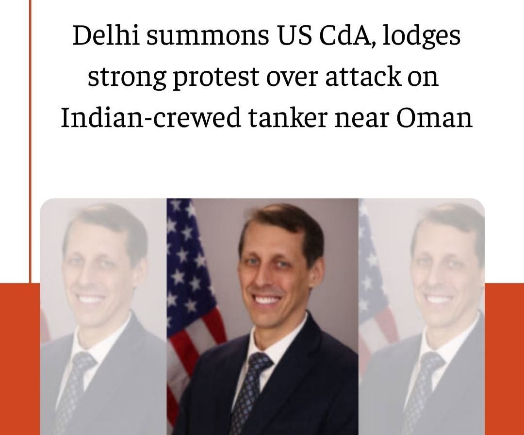 Diplomatic Deep End: India Summons US Envoy Over Oman Tanker Strike
