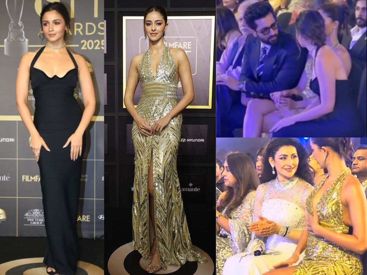 Alia Bhatt in Vintage Sabyasachi Sari and Ananya Panday in Archival Abu Jani Lehenga at Filmfare OTT Awards 2025