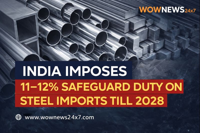 India Imposes 11–12% Safeguard Duty on Steel Imports Till 2028